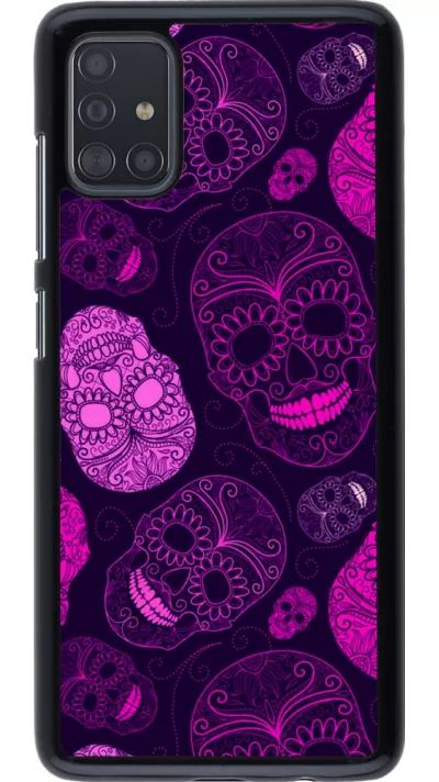 Coque Samsung Galaxy A51 - Halloween 2023 pink skulls