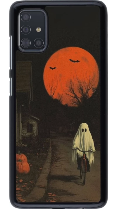 Coque Samsung Galaxy A51 - Halloween 2025 Ghost on a bicycle