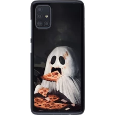Coque Samsung Galaxy A51 - Halloween 2026 Ghost eating pizza