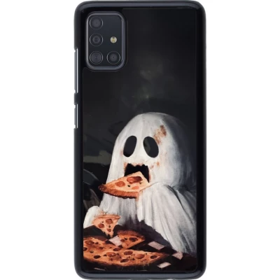 Samsung Galaxy A51 Case Hülle - Halloween 2026 Ghost eating pizza