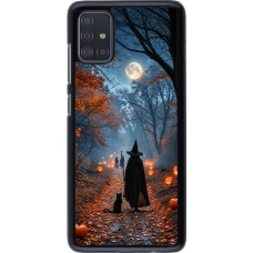 Coque Samsung Galaxy A51 - Halloween 2026 Witch with a cat