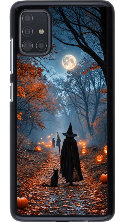 Coque Samsung Galaxy A51 - Halloween 2026 Witch with a cat