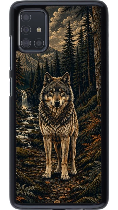 Coque Samsung Galaxy A51 - Linocut Loup