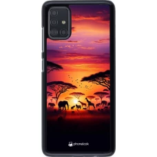 Samsung Galaxy A51 Case Hülle - Safari Sonnenuntergang Wildtiere