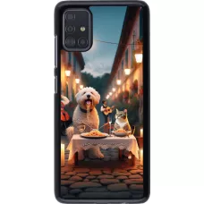 Samsung Galaxy A51 Case Hülle - Valentin 2024 Hund & Katze Kerzenlicht