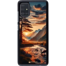 Samsung Galaxy A51 Case Hülle - Tal Sonnenuntergang Hirsch Baum