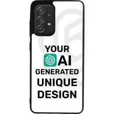 Coque Samsung Galaxy A52 - Silicone rigide noir Unique au monde générée par intelligence artificielle (AI) avec vos idées