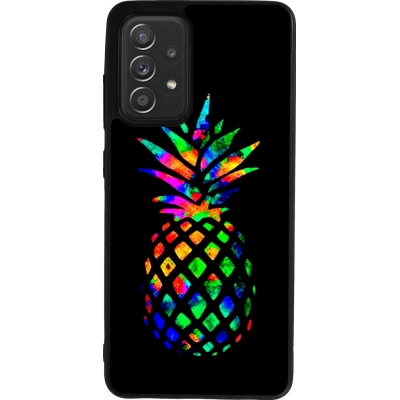 Samsung Galaxy A52 Case Hülle - Silikon schwarz Ananas Multi-colors