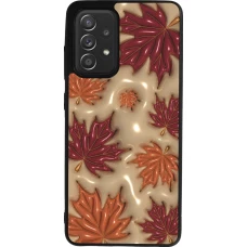 Samsung Galaxy A52 Case Hülle - Silikon schwarz Autumn 26 3D leaves