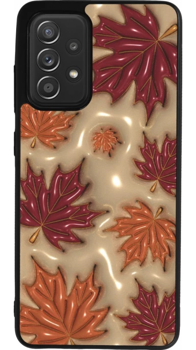 Coque Samsung Galaxy A52 - Silicone rigide noir Autumn 26 3D leaves