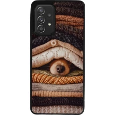 Samsung Galaxy A52 Case Hülle - Silikon schwarz Autumn 26 Dog under the covers
