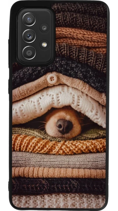 Coque Samsung Galaxy A52 - Silicone rigide noir Autumn 26 Dog under the covers