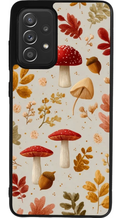 Coque Samsung Galaxy A52 - Silicone rigide noir Autumn 26 Mushrooms and leaves