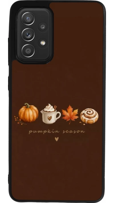 Coque Samsung Galaxy A52 - Silicone rigide noir Autumn 26 Pumpkin season