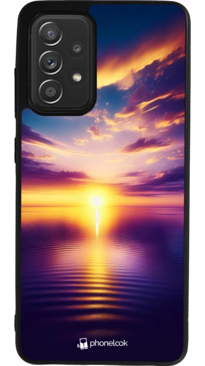 Samsung Galaxy A52 Case Hülle - Silikon schwarz Sonnenuntergang gelb violett