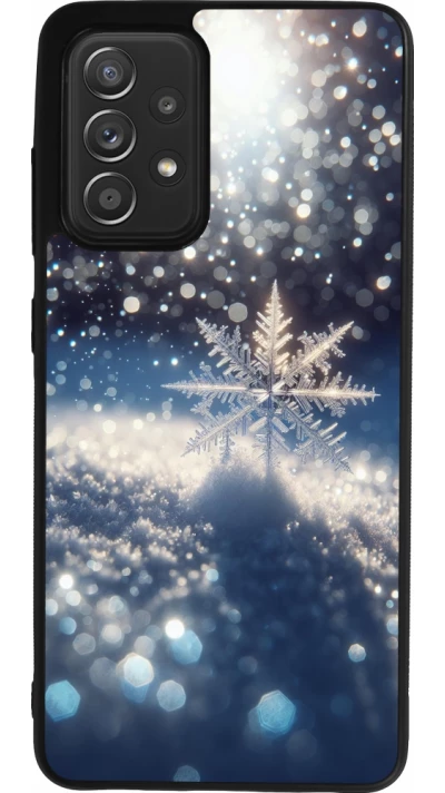 Samsung Galaxy A52 Case Hülle - Silikon schwarz Schneeflocke Solar Glanz