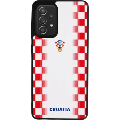 Samsung Galaxy A52 Case Hülle - Silikon schwarz Kroatien 2026 personalisierbares Fussballtrikot