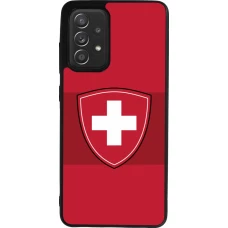 Coque Samsung Galaxy A52 - Silicone rigide noir Hockey World Championship Ecusson Suisse