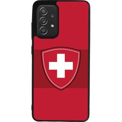 Coque Samsung Galaxy A52 - Silicone rigide noir Hockey World Championship Ecusson Suisse