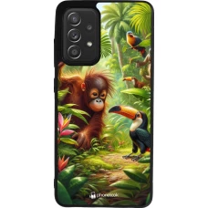 Samsung Galaxy A52 Case Hülle - Silikon schwarz Tropischer Dschungel Tayrona