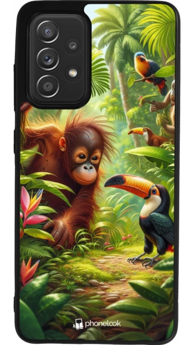 Samsung Galaxy A52 Case Hülle - Silikon schwarz Tropischer Dschungel Tayrona