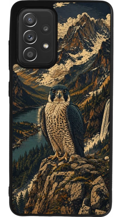 Coque Samsung Galaxy A52 - Silicone rigide noir Linocut Faucun pèlerin