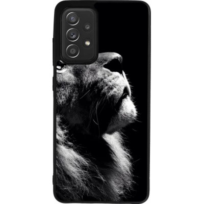 Samsung Galaxy A52 Case Hülle - Silikon schwarz Lion looking up