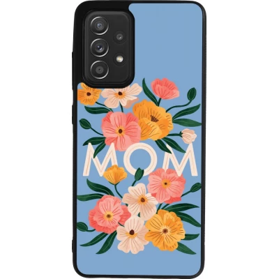Coque Samsung Galaxy A52 - Silicone rigide noir Mom 2026 Flowers
