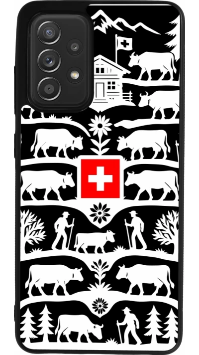 Coque Samsung Galaxy A52 - Silicone rigide noir Poya Suisse 3 noir
