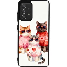Samsung Galaxy A52 Case Hülle - Silikon schwarz Saint Valentines Day 26 Cat Love