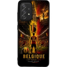 Coque Samsung Galaxy A52 - Silicone rigide noir Football Belgique splash 2026