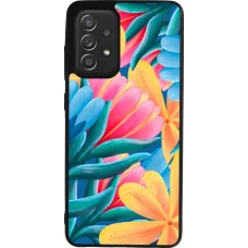 Coque Samsung Galaxy A52 - Silicone rigide noir Spring 23 colorful flowers
