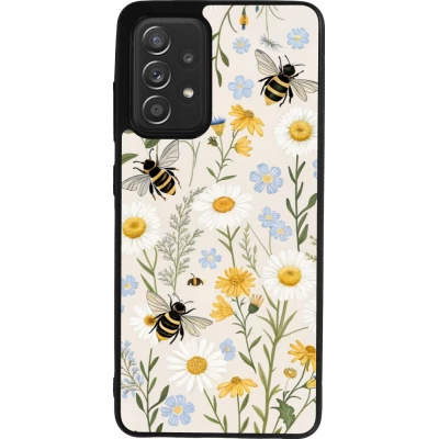 Coque Samsung Galaxy A52 - Silicone rigide noir Pattern bees Spring 2026