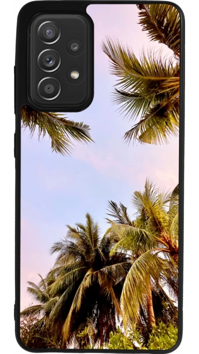 Coque Samsung Galaxy A52 - Silicone rigide noir Summer 2023 palm tree vibe
