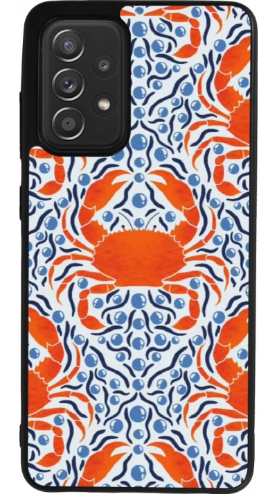 Coque Samsung Galaxy A52 - Silicone rigide noir Crabs and pearls Summer 2026