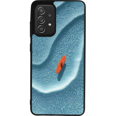 Coque Samsung Galaxy A52 - Silicone rigide noir Orange surf Summer 2026