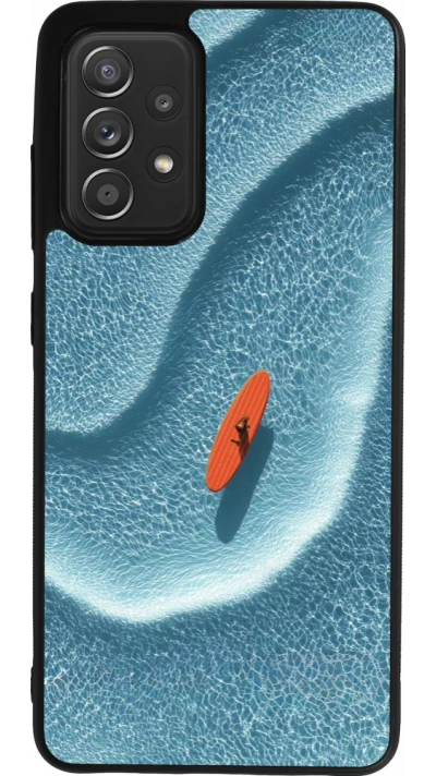 Coque Samsung Galaxy A52 - Silicone rigide noir Orange surf Summer 2026