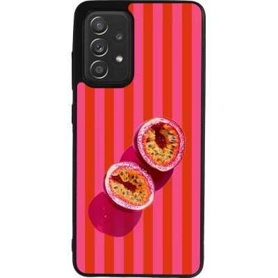 Coque Samsung Galaxy A52 - Silicone rigide noir Passion fruit Summer 2026