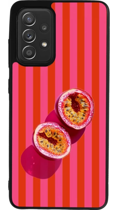 Coque Samsung Galaxy A52 - Silicone rigide noir Passion fruit Summer 2026