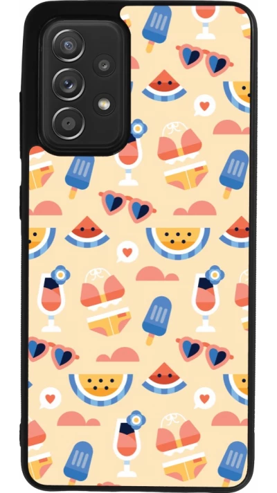 Coque Samsung Galaxy A52 - Silicone rigide noir Pattern Summer 2026