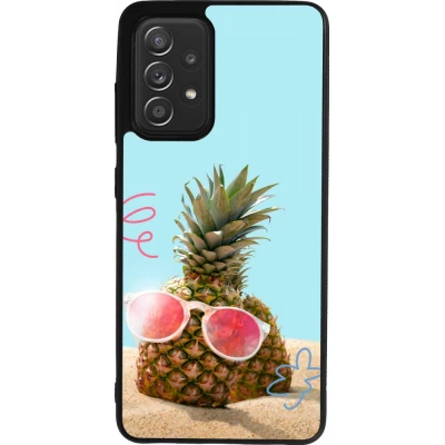 Samsung Galaxy A52 Case Hülle - Silikon schwarz Pineapple with glasses Summer 2026