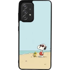 Samsung Galaxy A52 Case Hülle - Silikon schwarz Snoopy on the beach Summer 2026