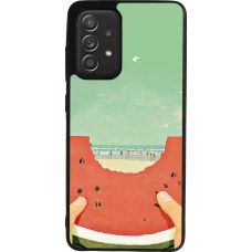 Coque Samsung Galaxy A52 - Silicone rigide noir Views through a watermelon Summer 2026
