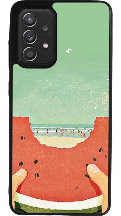 Coque Samsung Galaxy A52 - Silicone rigide noir Views through a watermelon Summer 2026