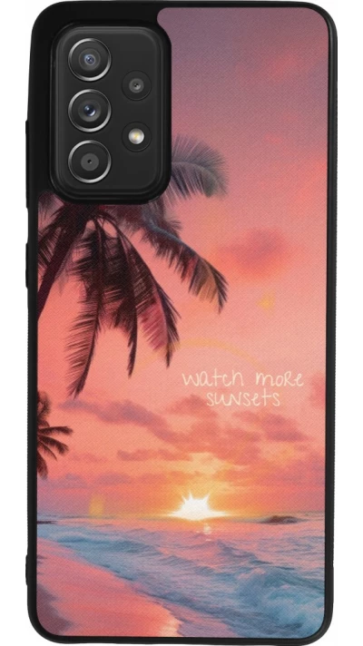 Coque Samsung Galaxy A52 - Silicone rigide noir Watch more sunsets Summer 2026