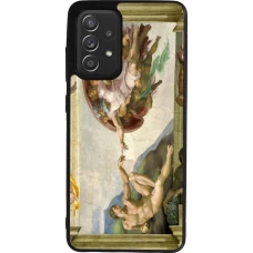 Coque Samsung Galaxy A52 - Silicone rigide noir Tableau art - La Création d’Adam - Michel-Ange