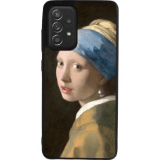 Samsung Galaxy A52 Case Hülle - Silikon schwarz Kunstbild - Das Mädchen mit dem Perlenohrring - Jan Vermeer