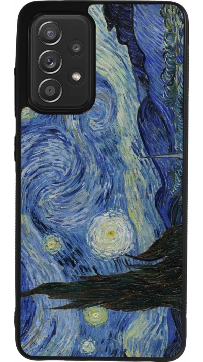 Coque Samsung Galaxy A52 - Silicone rigide noir Tableau art - La Nuit étoilée - Van Gogh
