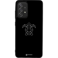 Coque Samsung Galaxy A52 - Silicone rigide noir Turtles lines on black