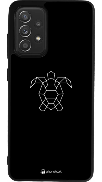 Coque Samsung Galaxy A52 - Silicone rigide noir Turtles lines on black